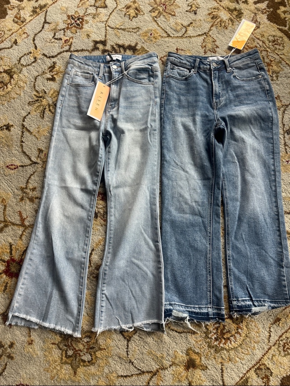 Risen brand Women’s Light Blue & Medium Blue Flare Jeans - Two-Pack